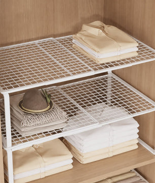 Uitschuifbare Garderobekast Planken Organizer - Stapelbaar & Verstelbaar