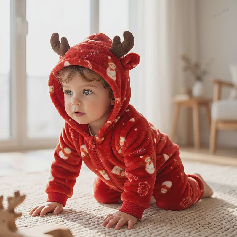 Baby Romper Dierenkostuum Kigurumi - Zacht Flanellen Jumpsuit voor Jongens & Meisjes