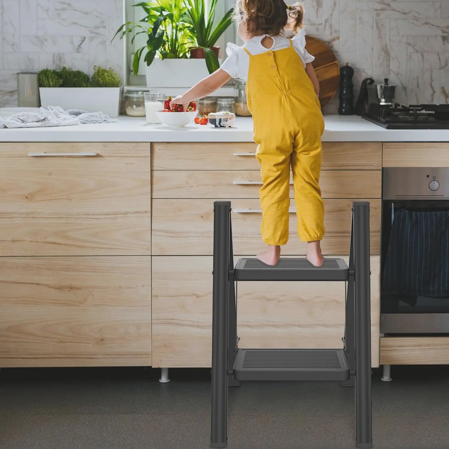 Opvouwbare Steekladder met Optionele Handgreep - 2/3/4 Treden, 250kg Belastbaar