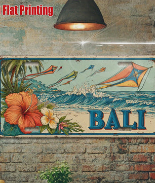 Vintage Bali Vliegerfestival Metalen Bord - Tropisch Strand Decoratie