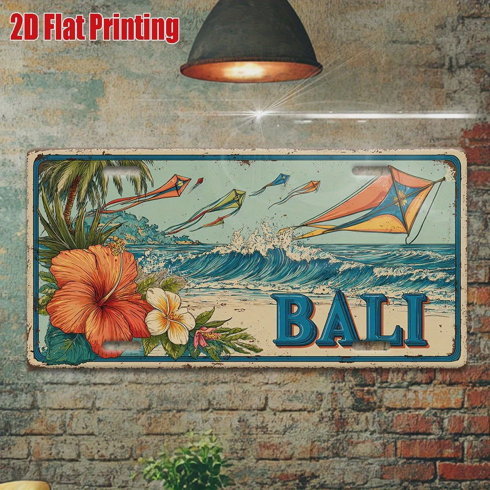 Vintage Bali Vliegerfestival Metalen Bord - Tropisch Strand Decoratie