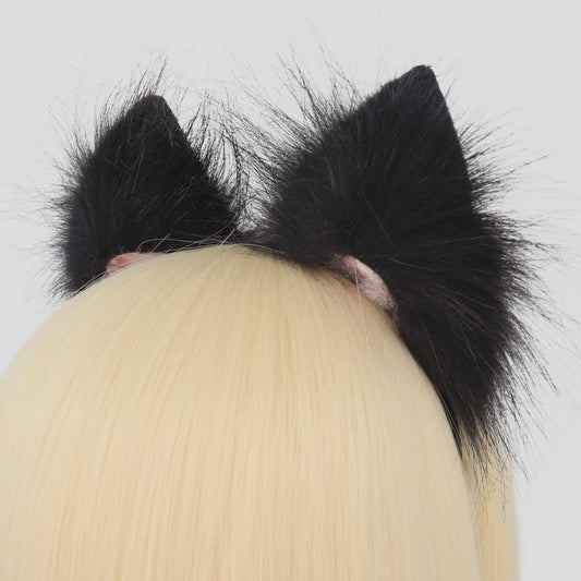 Handgemaakte Pluizige Dierenoren Hoofdband - Kat & Vos Oortjes voor Cosplay & Feest