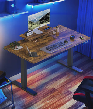 Devoko Elektrisch Inhoogte Verstelbaar Bureau 120x60cm met Monitorstandaard & Geheugenfuncties - Ergonomisch Sta-Buro (Wit)