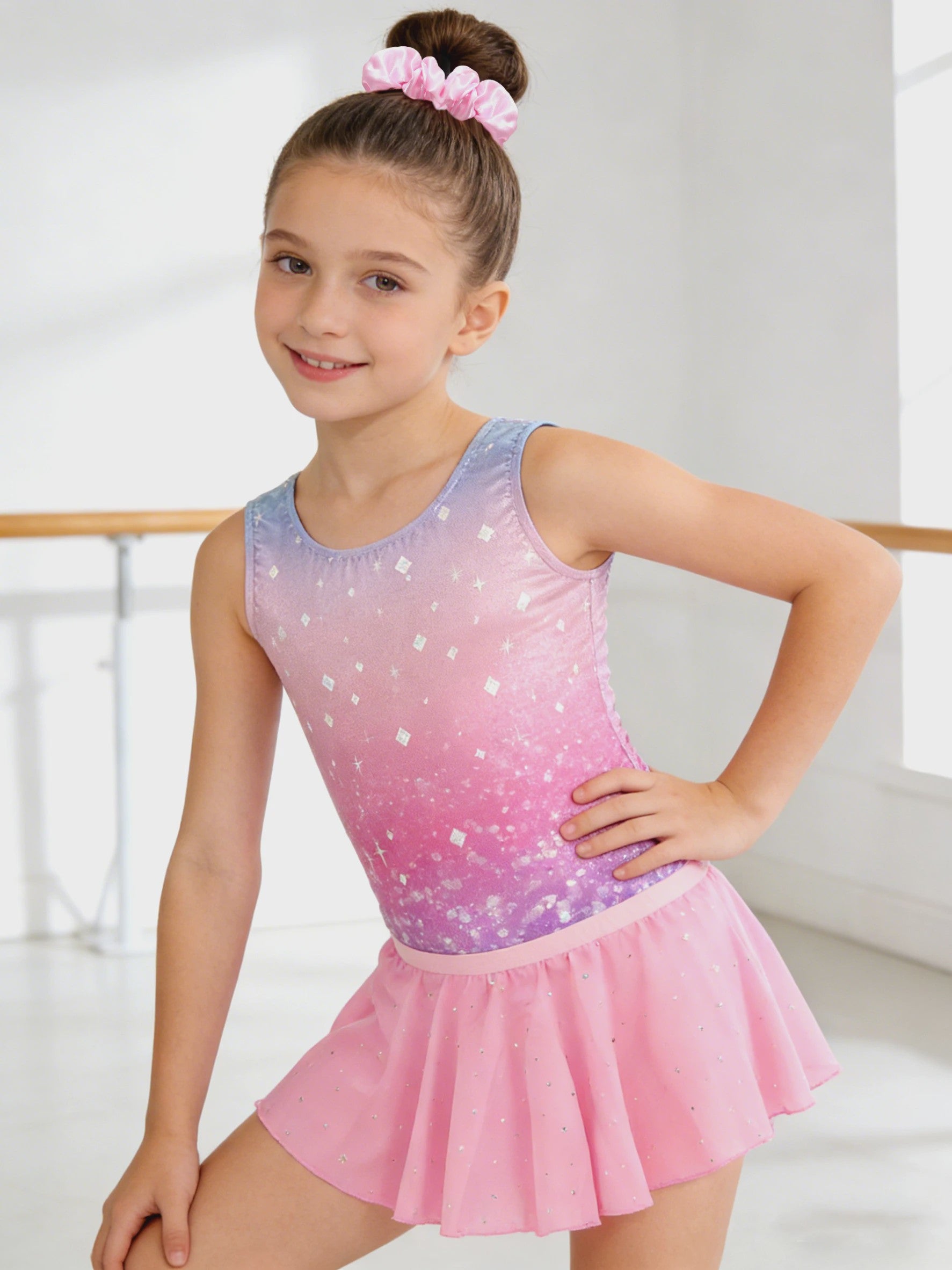 Meisjes Gymnastiek & Ballet Leotard Jurk met Afneembare Rok en Opbergtas | Leeftijd 5-11 Jaar