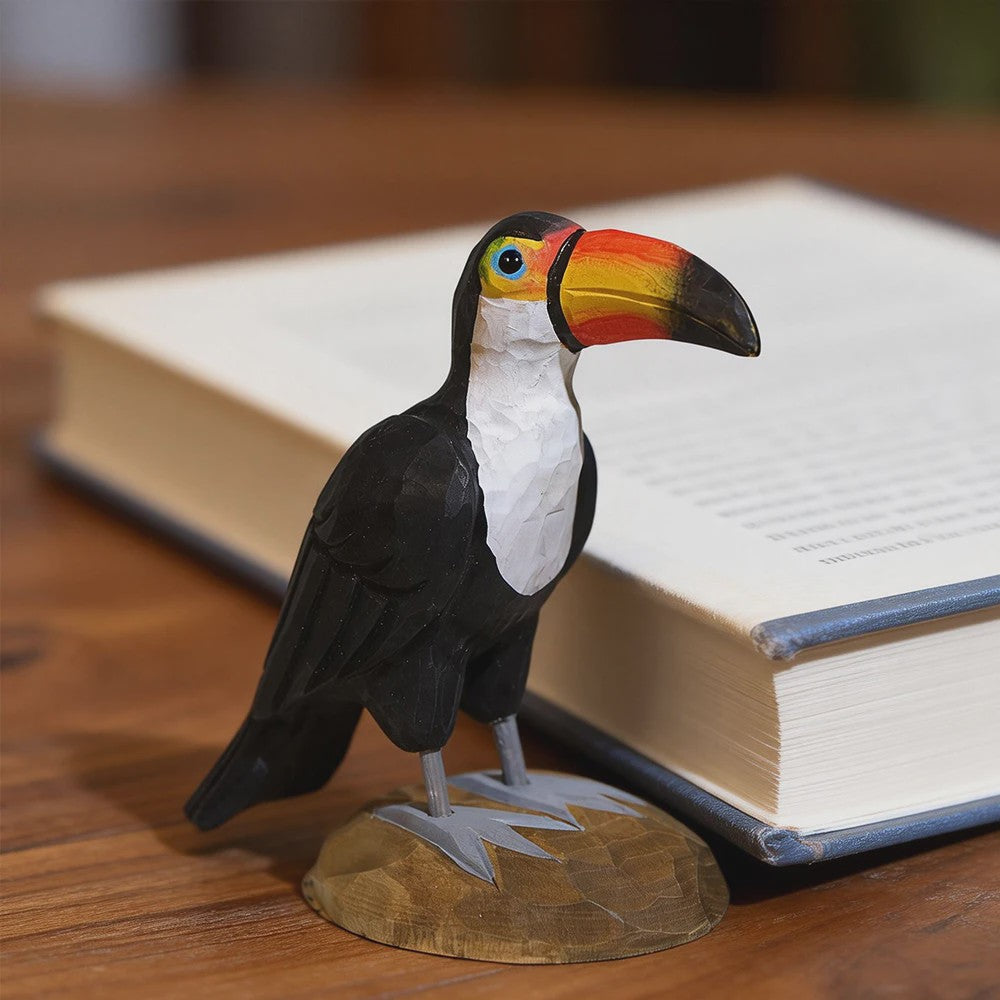 Handgesneden Houten Vogel Beeldjes: Toekan, Adelaar & Meer - Unieke Decoratie