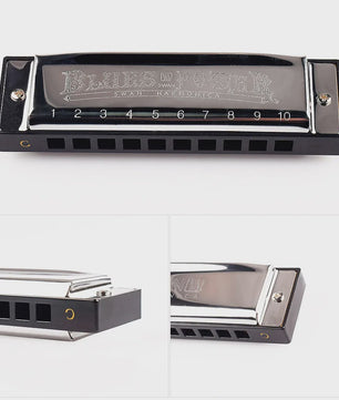 Professionele Diatonische Blues Harmonica - 10 Gaten, 20 Tonen, Inclusief Koffer