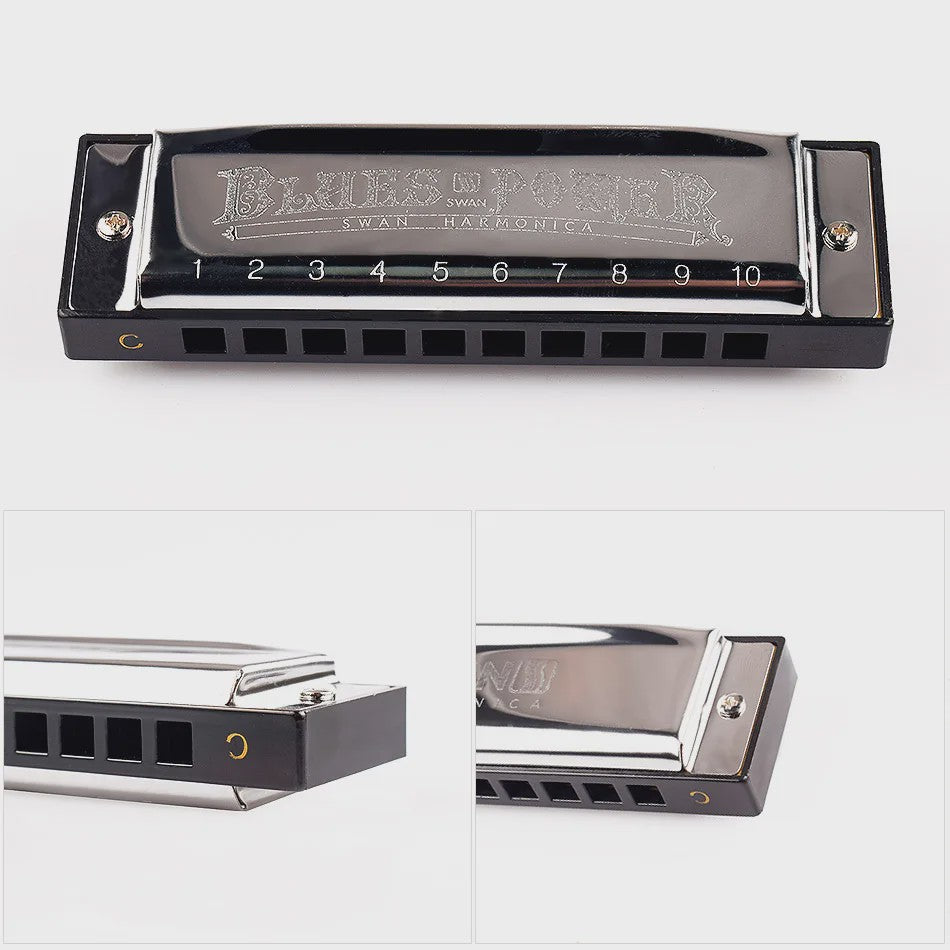 Professionele Diatonische Blues Harmonica - 10 Gaten, 20 Tonen, Inclusief Koffer