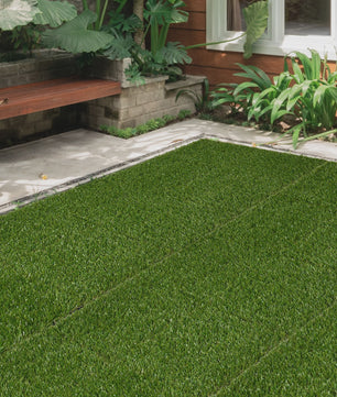 Outsunny Kunstgras Tegels Set van 10 - 30x30 cm - Comfortabel en Groen