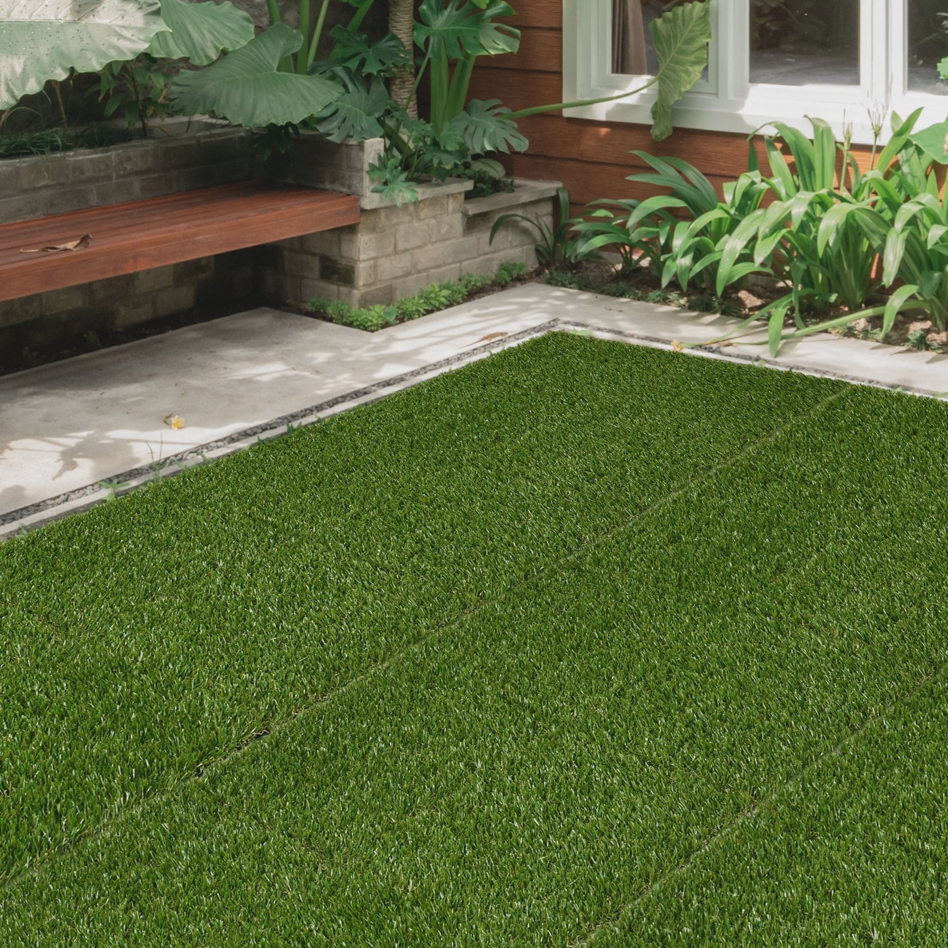 Outsunny Kunstgras Tegels Set van 10 - 30x30 cm - Comfortabel en Groen
