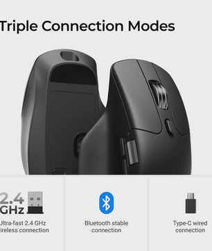 Keychron M6 Draadloze Muis: 2.4GHz/Bluetooth, Type-C, 1K/8K Polling Rate, 26000 DPI