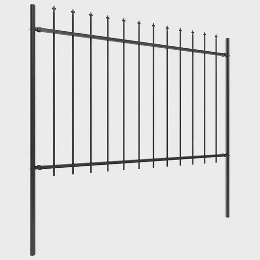 Stalen Tuinafzetting met Speerpunten - 181x120cm Zwart