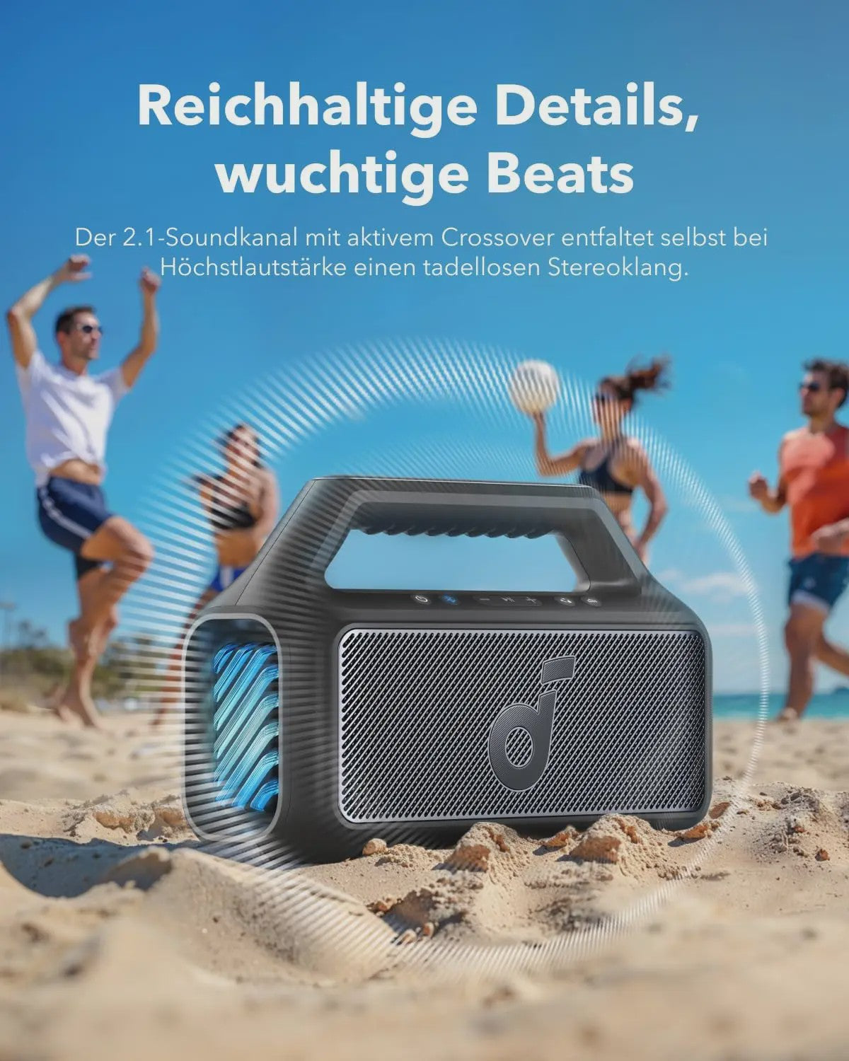 Soundcore Boom 2 Outdoor Bluetooth Speaker - 80W, IPX7 Waterdicht, 24H Batterij, LED Licht