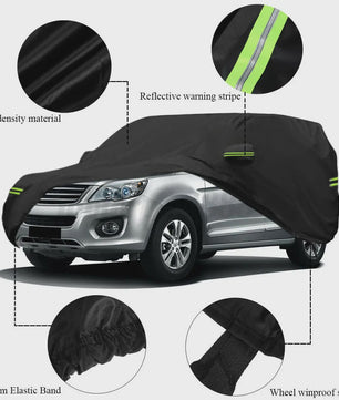 Universele Autohoes voor SUV en Sedan - Waterdicht, UV- en Krasbestendig met Reflecterende Strepen