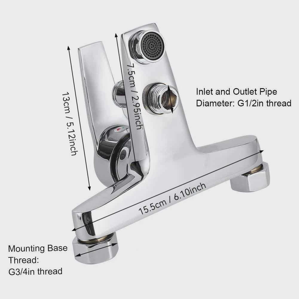 Douchekraan en Badkraan Mengkraan van Legering - Wandmontage G1/2 Inch