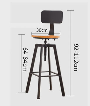 Set van 2 Stijlvolle Barstoelen - Verstelbaar Hout & Metaal met Draaibare Zitting