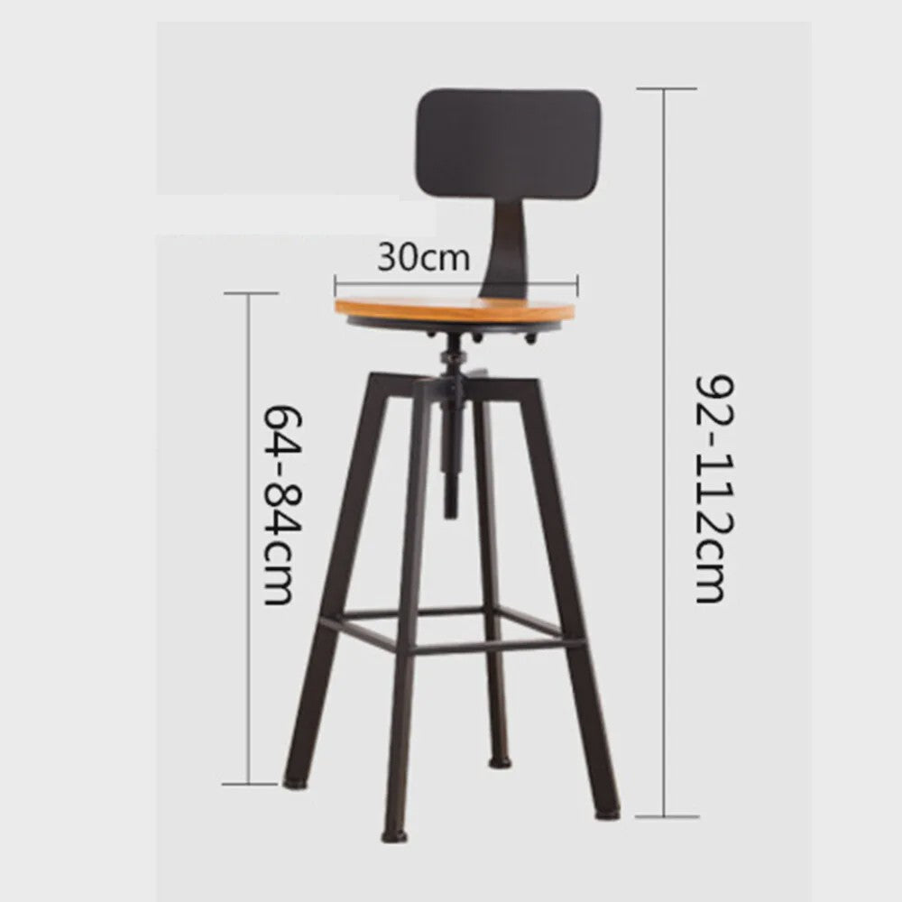 Set van 2 Stijlvolle Barstoelen - Verstelbaar Hout & Metaal met Draaibare Zitting