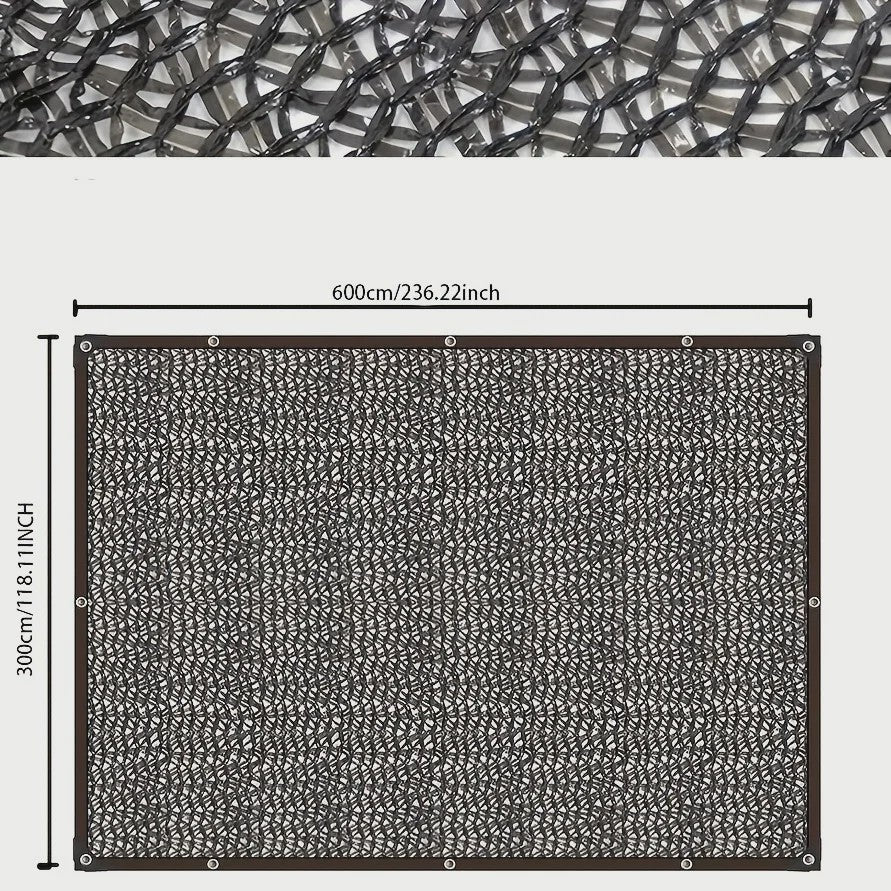 Zonnebranddoek Zwart 6x3m - UV-Bescherming en Schaduwdoek met Oogjes