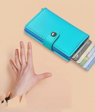 Minimalistische RFID-blokkerende Cardholder met Automatische Pop-Up | PU Leer