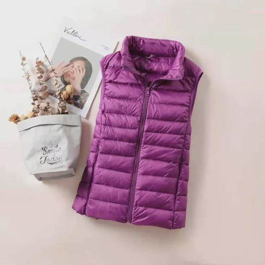Dames Ultra Light Down Gilet - Mouwloze Jas, Lichtgewicht & Winddicht