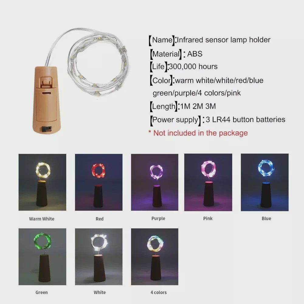 Fleskurk LED Snoerlichtjes - Sfeerverlichting voor Fles, Kerst, Feest & Decoratie