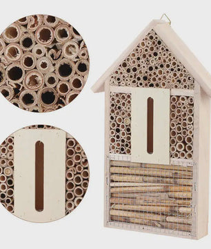 Houten Insectenhotel en Bijenhotel voor Tuin - Decoratief Buitenverblijf