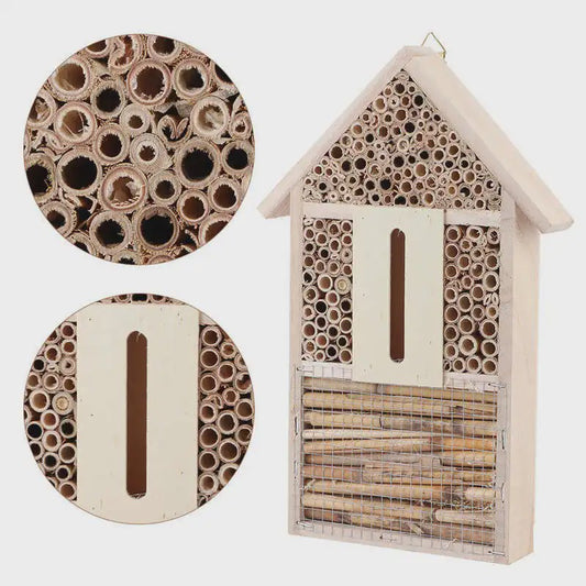 Houten Insectenhotel en Bijenhotel voor Tuin - Decoratief Buitenverblijf