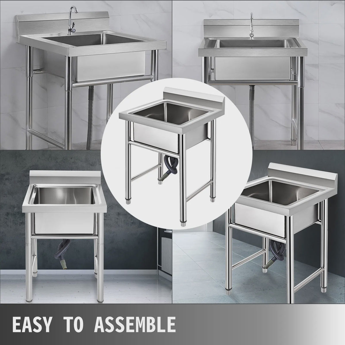RVS Keuken Sink met 1 Compartiment - Handgemaakt & Duurzaam voor Horeca