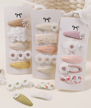 Set van 5 Schattige Baby Haarclipjes voor Meisjes met Bloemen en Leuke Designs