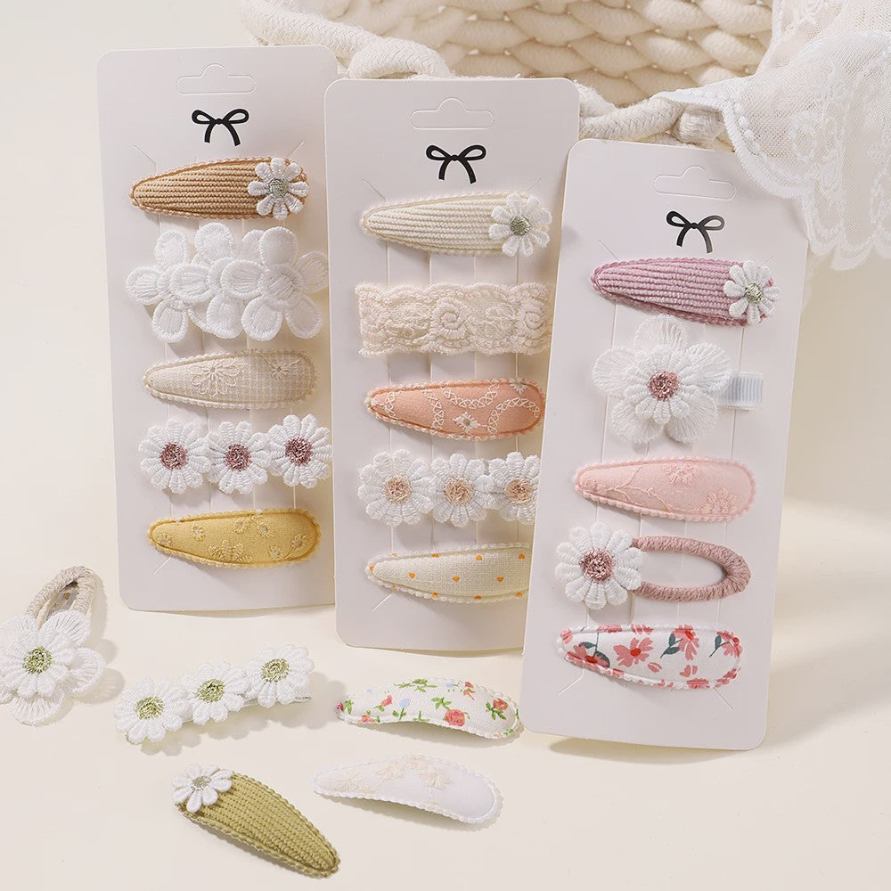 Set van 5 Schattige Baby Haarclipjes voor Meisjes met Bloemen en Leuke Designs