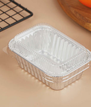 10x Wegwerp Aluminium Bakvormen met Deksel - Rechthoekig voor Cakes, Muffins & Brood