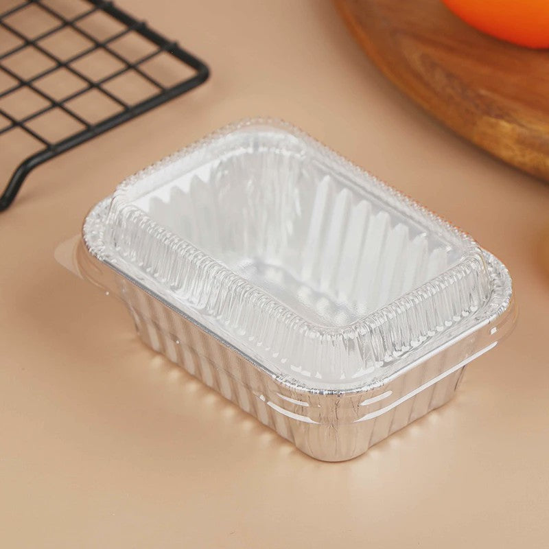 10x Wegwerp Aluminium Bakvormen met Deksel - Rechthoekig voor Cakes, Muffins & Brood