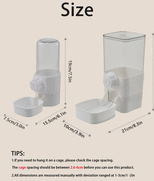 Automatische Dierenvoeder en Waterdispenser voor Kooi - Ideaal voor Hond, Kat, Konijn
