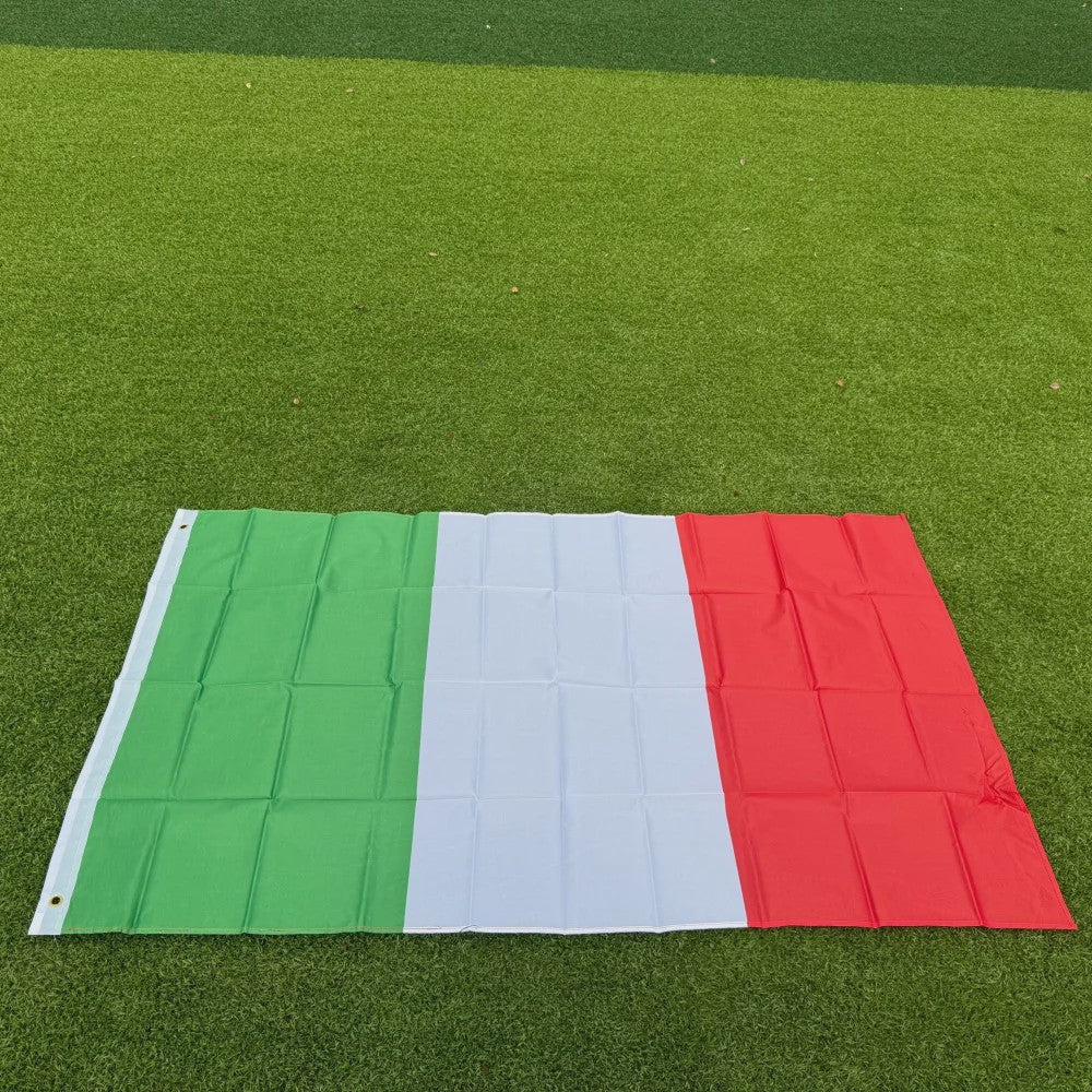 Italiaanse Vlag 150x90cm - Duurzaam Polyester, Dubbel Gestikt