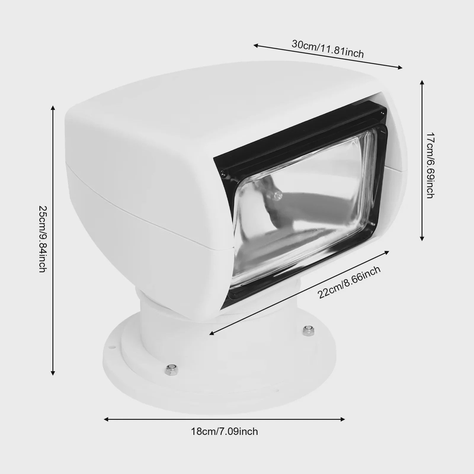 Waterproof Marine Spotlight met Afstandsbediening - 12V 100W - 360° Draaibaar