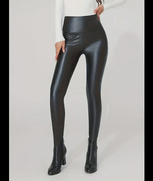 Hoge Taille Kunstleren Legging - Stretchy & All-Season Comfort
