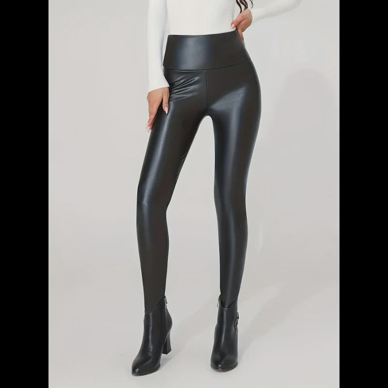 Hoge Taille Kunstleren Legging - Stretchy & All-Season Comfort