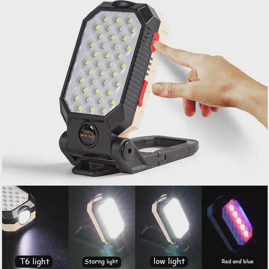Multifunctionele Werklamp met Magneetvoet & Batterij Indicator - Ideaal voor Auto Reparaties & Noodgevallen