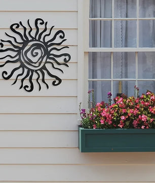 Wacky Zon Metalen Wanddecoratie - 28cm - Roestvrij - Binnen & Buiten