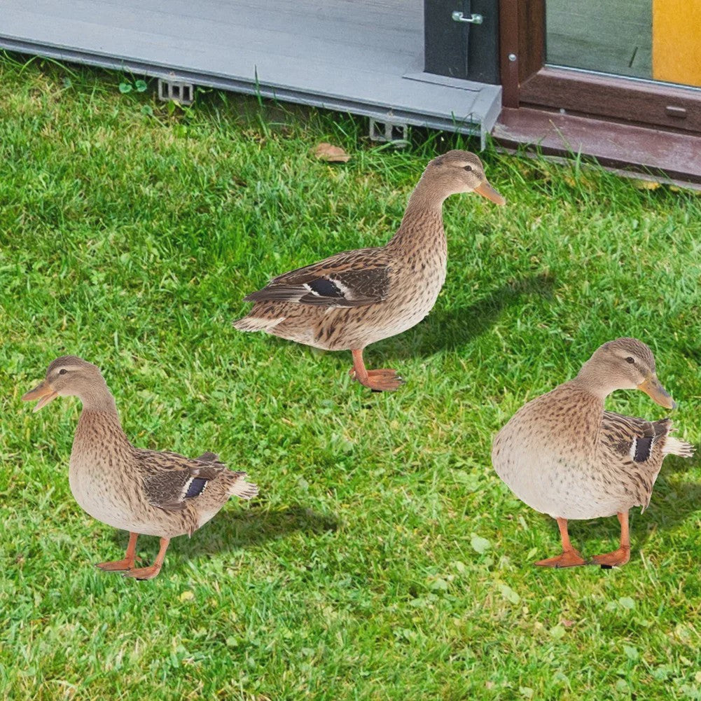 Levendige Acryl Eend Tuindecoratie met Paal - Vrolijke Tuinfiguur voor Buiten