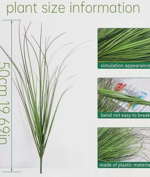 30x Kunstplant 50cm Donkergroen met Rood Puntje - UV-bestendig voor Binnen & Buiten Decoratie