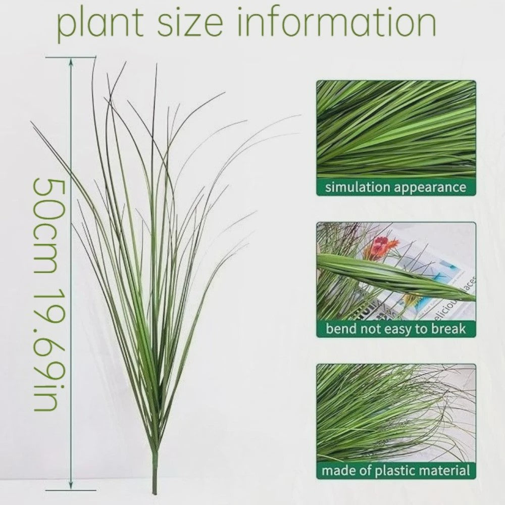30x Kunstplant 50cm Donkergroen met Rood Puntje - UV-bestendig voor Binnen & Buiten Decoratie