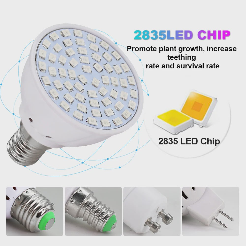 Full Spectrum LED Groeilamp E27 80 LEDs - Plantenlamp voor Binnenkweek