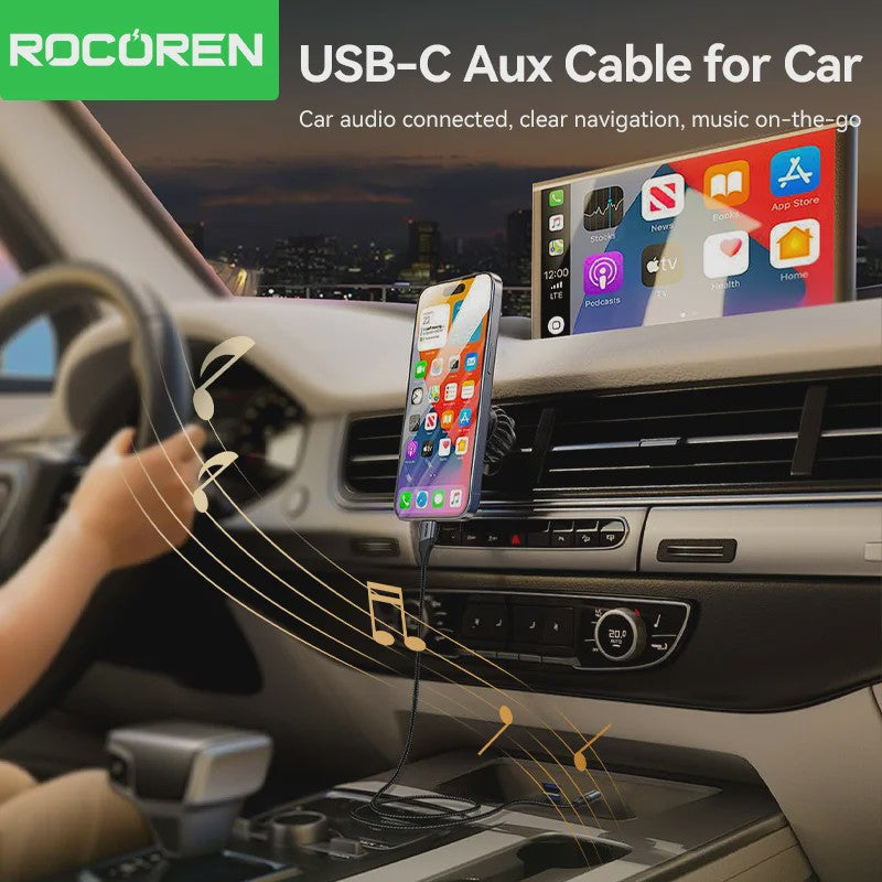 USB-C naar 3.5mm AUX Audiokabel - Hi-Fi Geluid voor Telefoon, Laptop & Auto