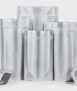 100x Zilveren Mylar Stand-Up Zakjes met Hersluitbare Zip Lock - Ideaal voor Voedselopslag