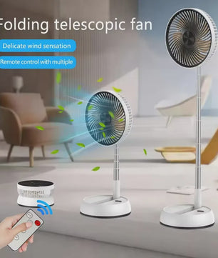 Draagbare Opvouwbare Ventilator met 15000mAh Batterij, USB, Afstandsbediening & Stille Werking - Ideaal voor Binnen en Buiten