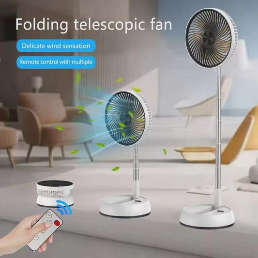 Draagbare Opvouwbare Ventilator met 15000mAh Batterij, USB, Afstandsbediening & Stille Werking - Ideaal voor Binnen en Buiten