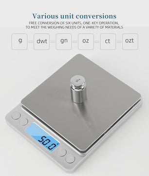 Precisie Digitale Keukenweegschaal 3kg/500g met 0.01g Nauwkeurigheid - LCD Display