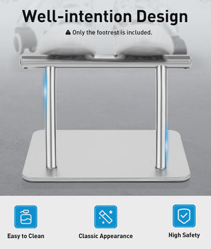 Ergonomische Voetensteun RVS - Verstelbaar & Stabiel voor Kantoor, Salon & Thuis