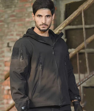 Waterdichte Heren Tactical Set: Softshell Jas & Fleece Cargo Broek voor Outdoor Avonturen