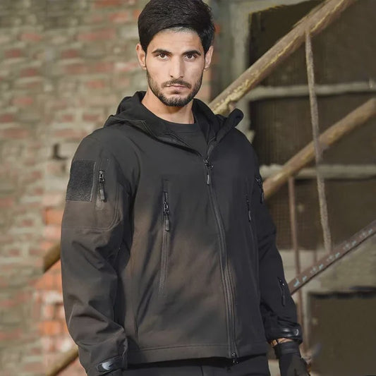 Waterdichte Heren Tactical Set: Softshell Jas & Fleece Cargo Broek voor Outdoor Avonturen
